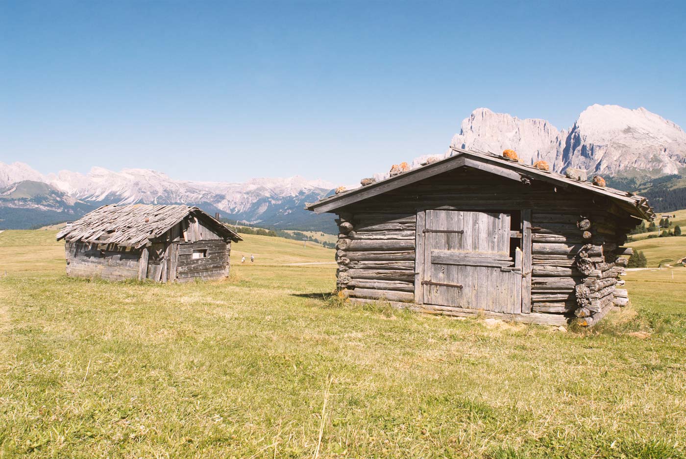 Almhütten auf der Seiser Alm